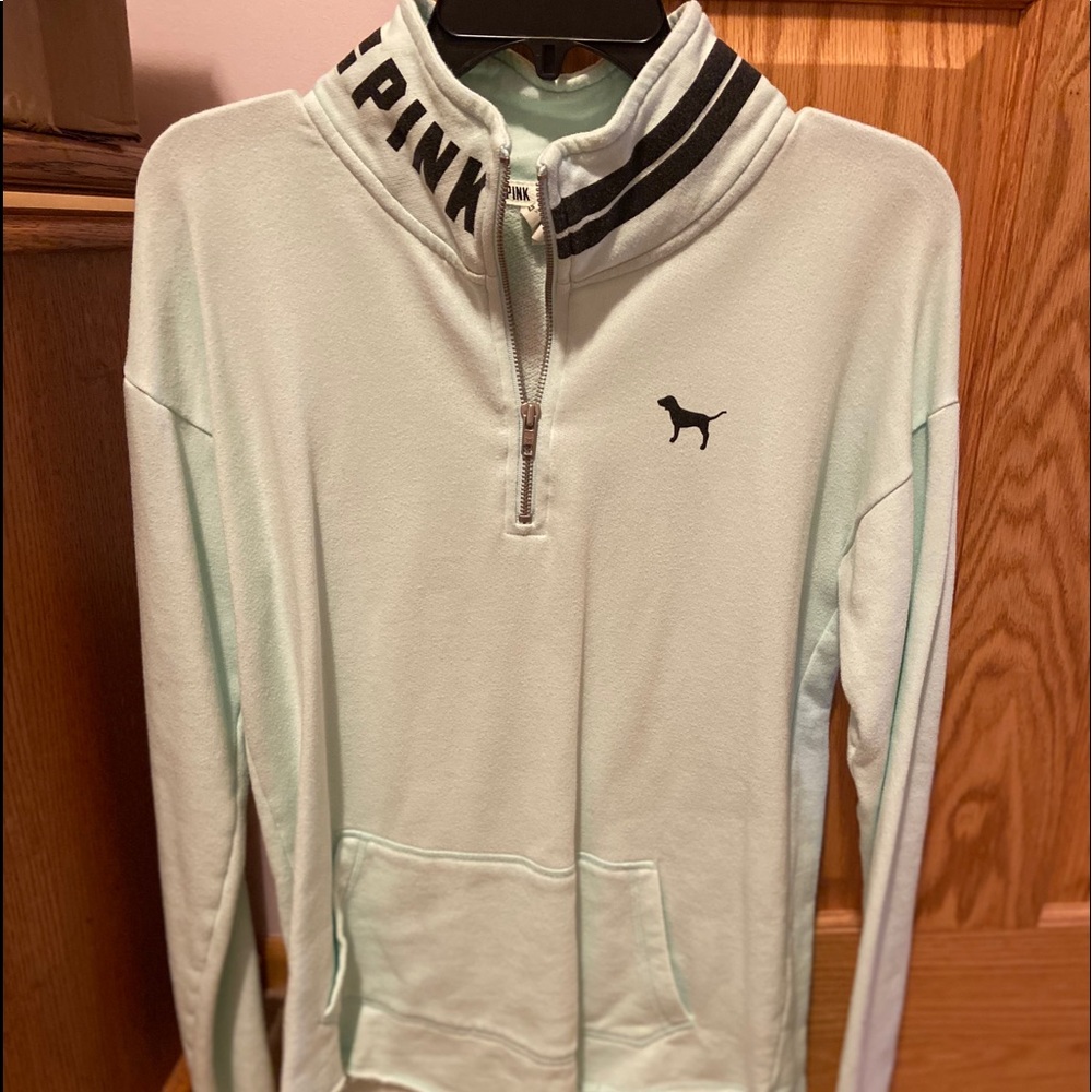 Victoria’s Secret PINK quarter zip mint color